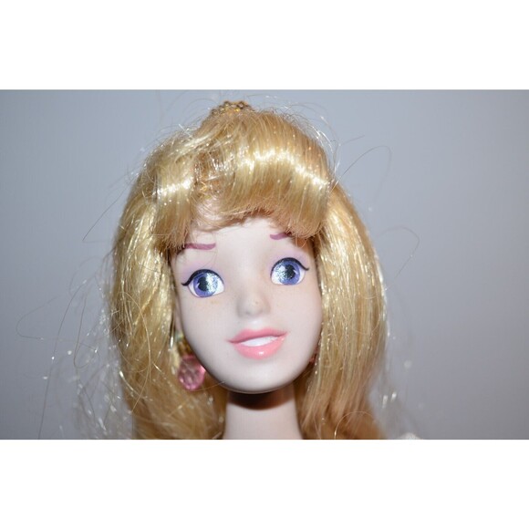 Disney Sleeping Beauty Princess Aurora Porcelain Doll 14" Brass Key Pink - Picture 11 of 11